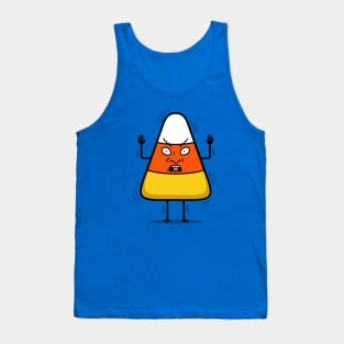 Funny Candy Corn Trick Or Treat 90's Cartoon Parody Tank Top